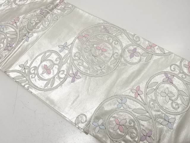 JAPANESE FUKURO OBI / WOVEN FLOWER ARABESQUE